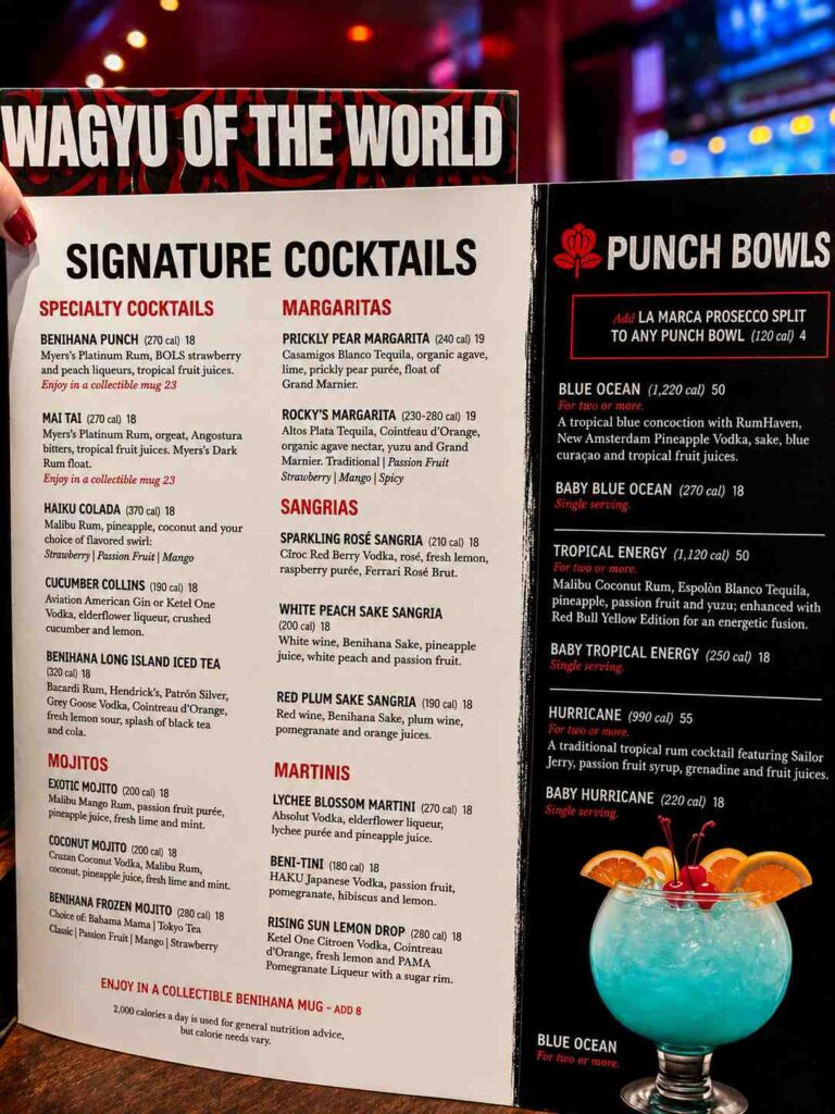 Benihana Menu Board