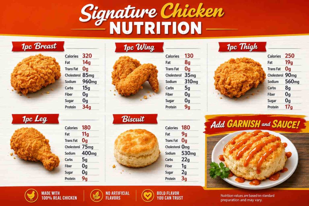 Signature Chicken Nutrition Calories, Macros & More