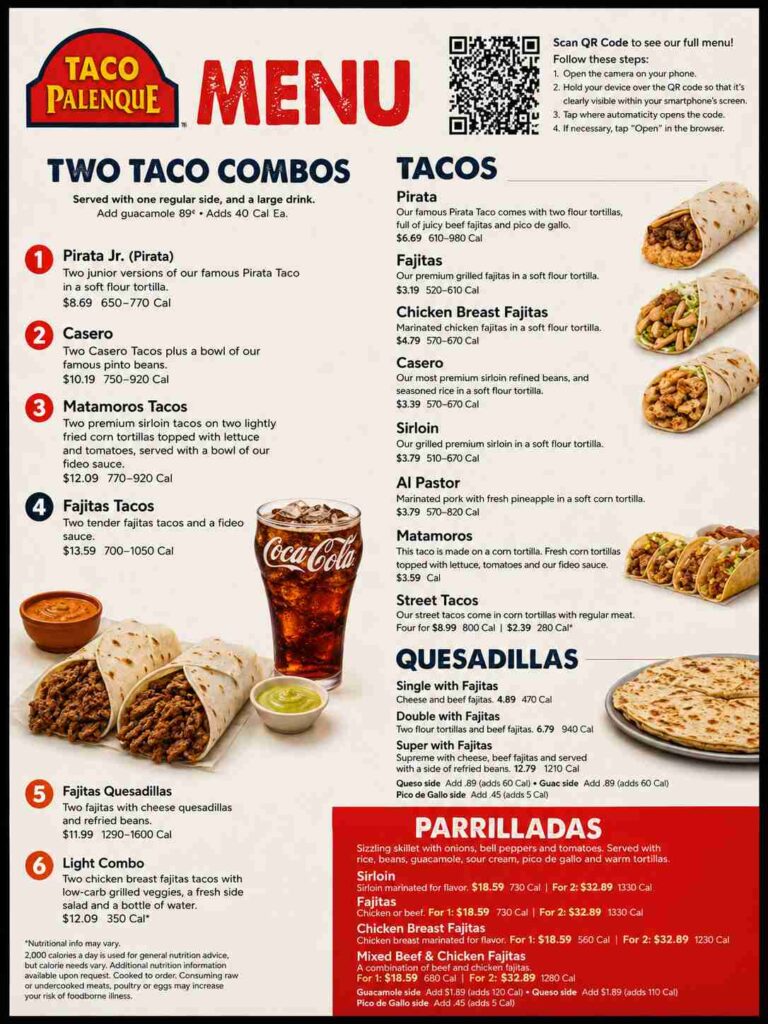 Taco Palenque Menu with Prices 2026