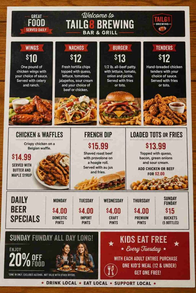 Twin Peaks Menu Board