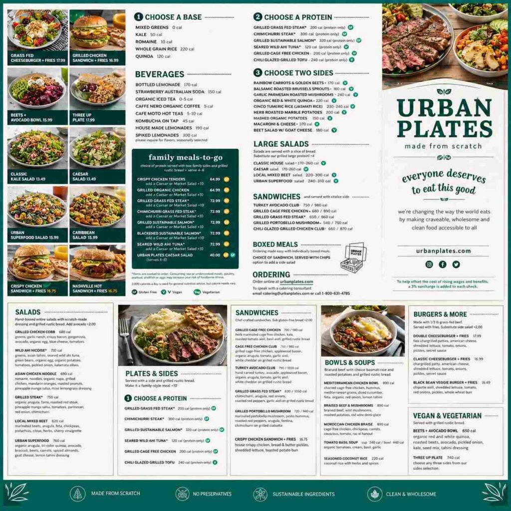 Urban Plates Menu Board