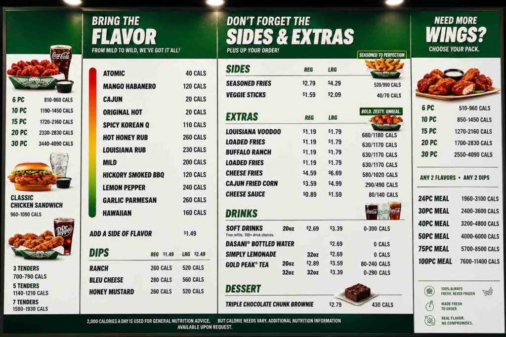 Wingstop Sides, Extras & Drinks Menu