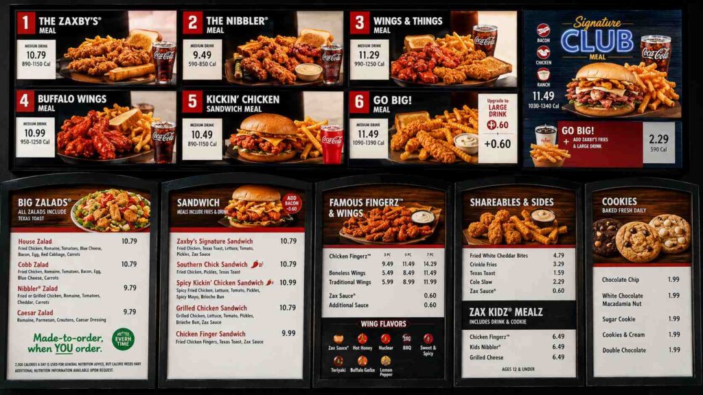 Hooters Menu Board – Wings, Burgers, Seafood & More