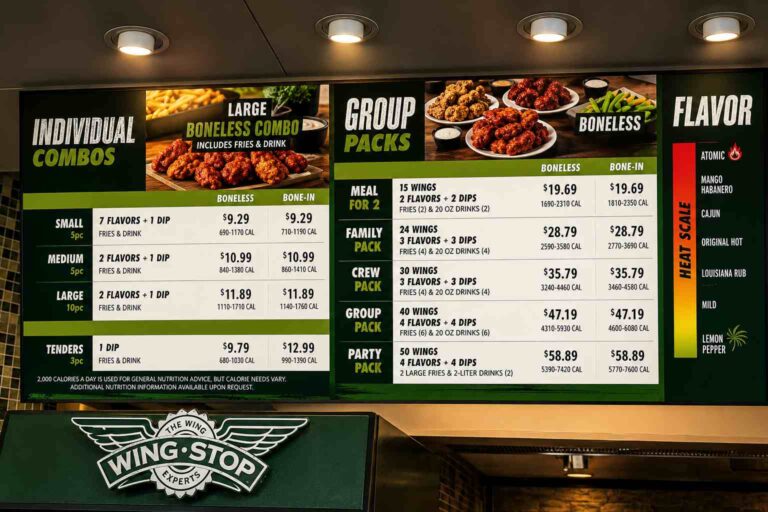 COMPLETE WINGSTOP MENU WITH PRICES