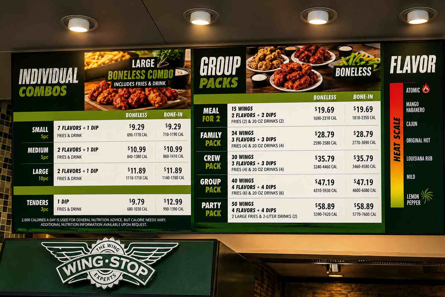 COMPLETE WINGSTOP MENU WITH PRICES