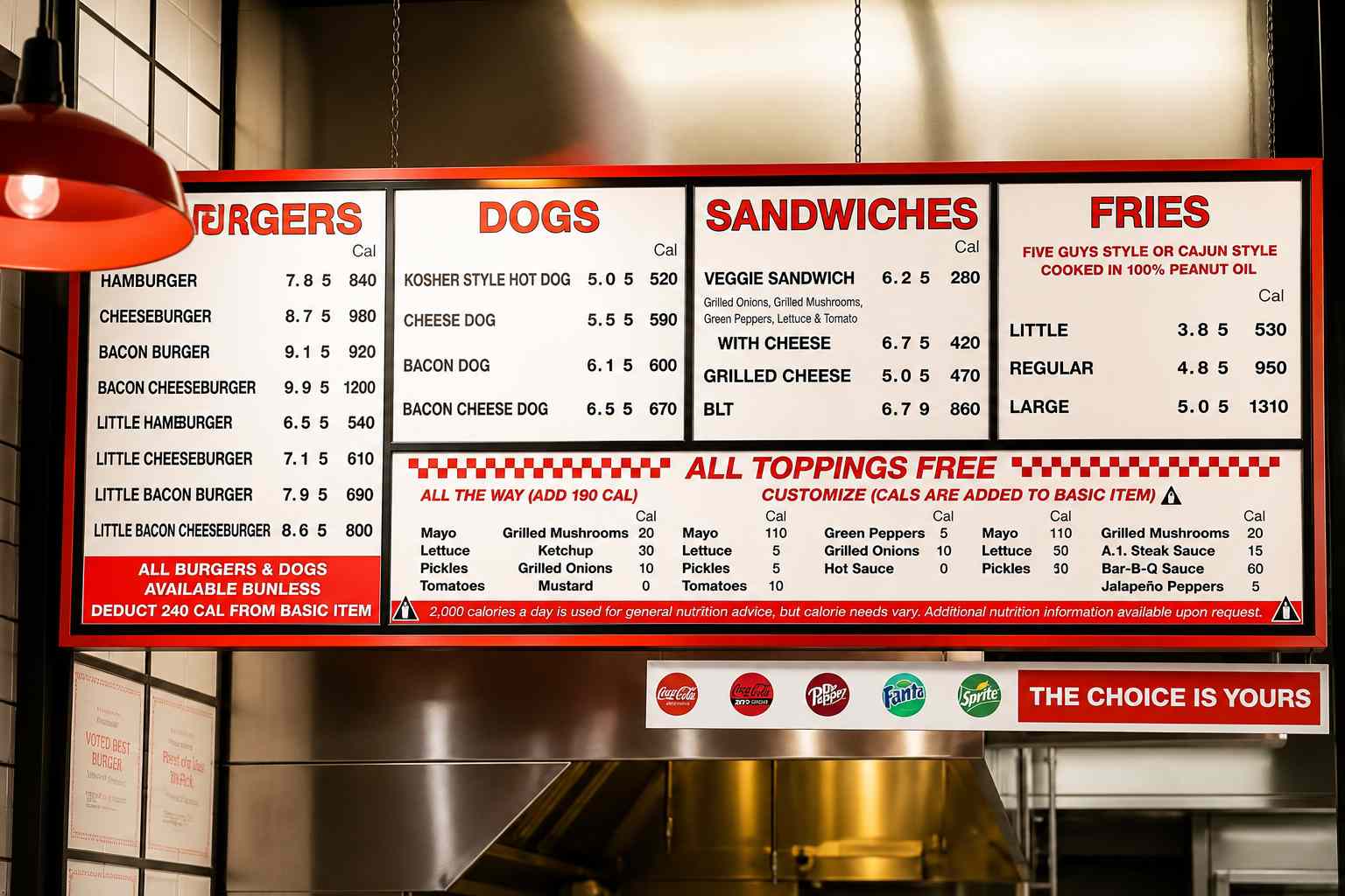 Five Guys Menu Prices