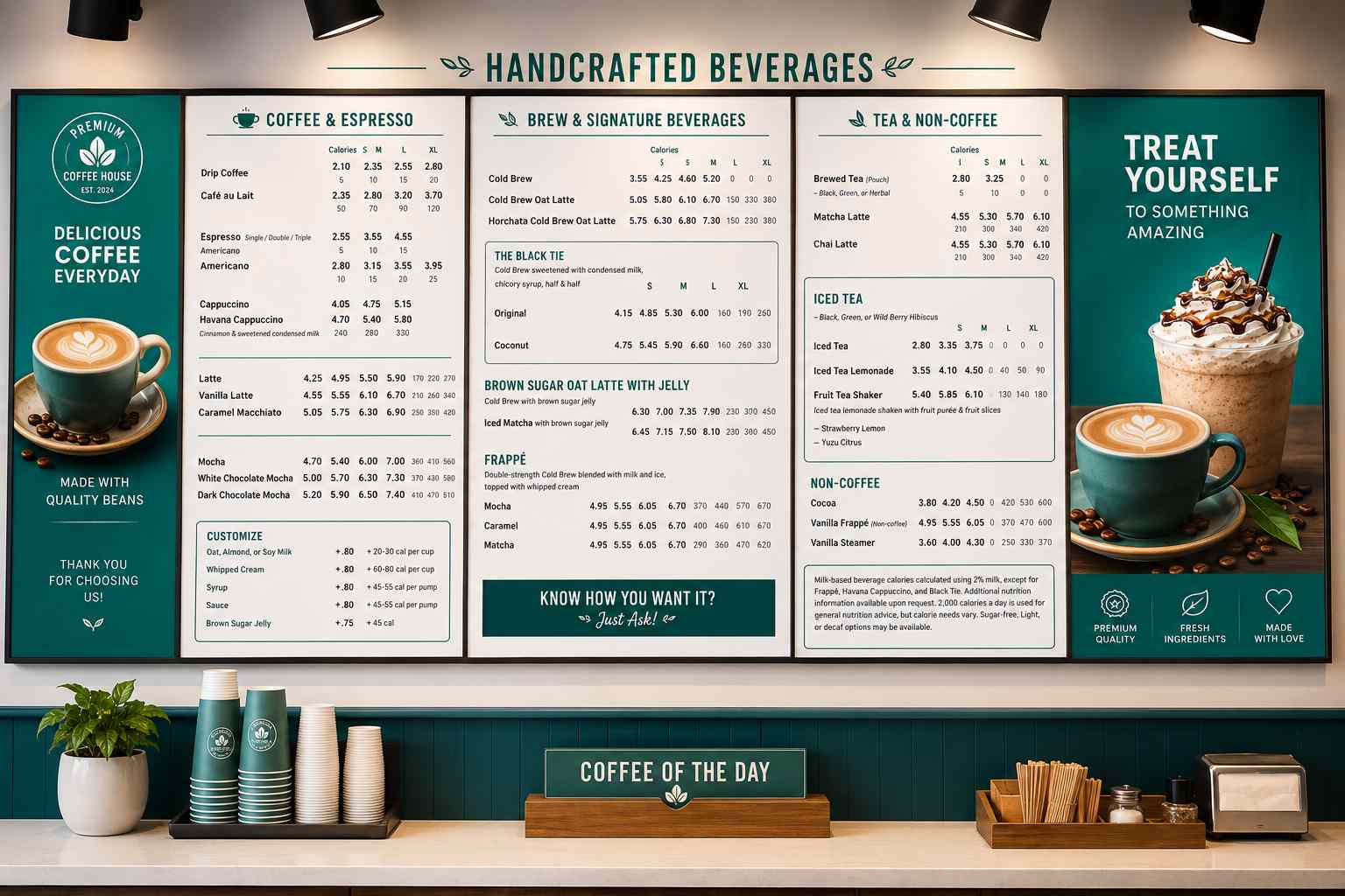 Modern Coffee Shop Menu Board