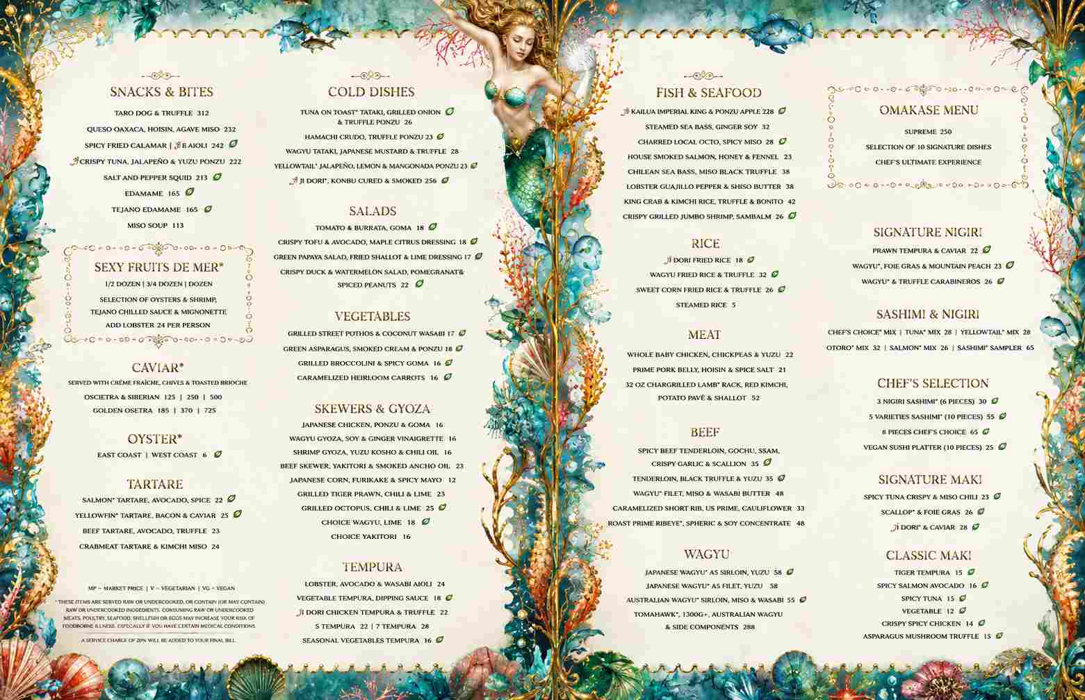 Sexy Fish Miami Menu Prices