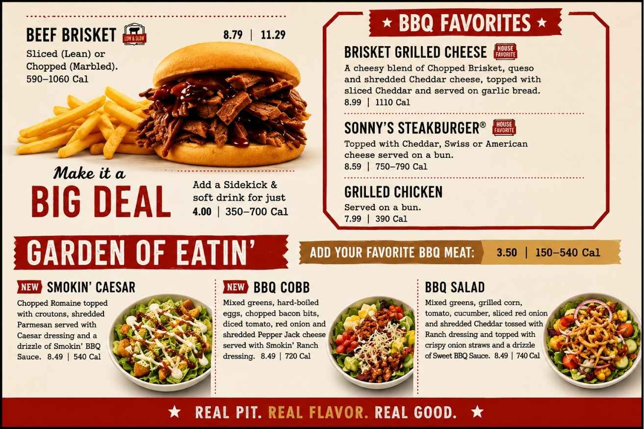 Sonny's BBQ Menu Prices