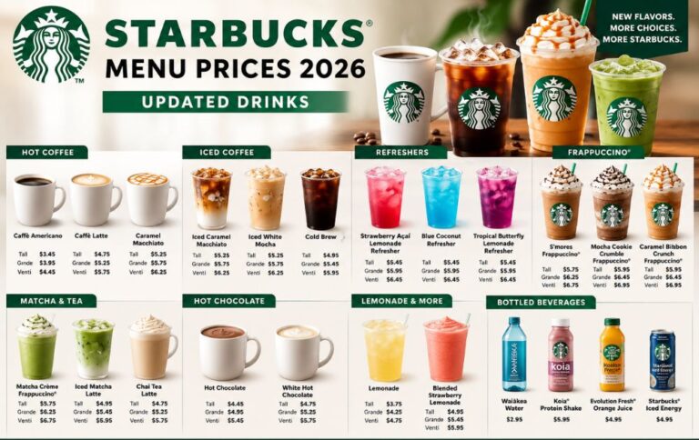 Starbucks Menu Prices 2026: Updated Drinks