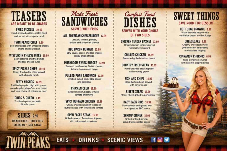 Twin Peaks Menu Prices