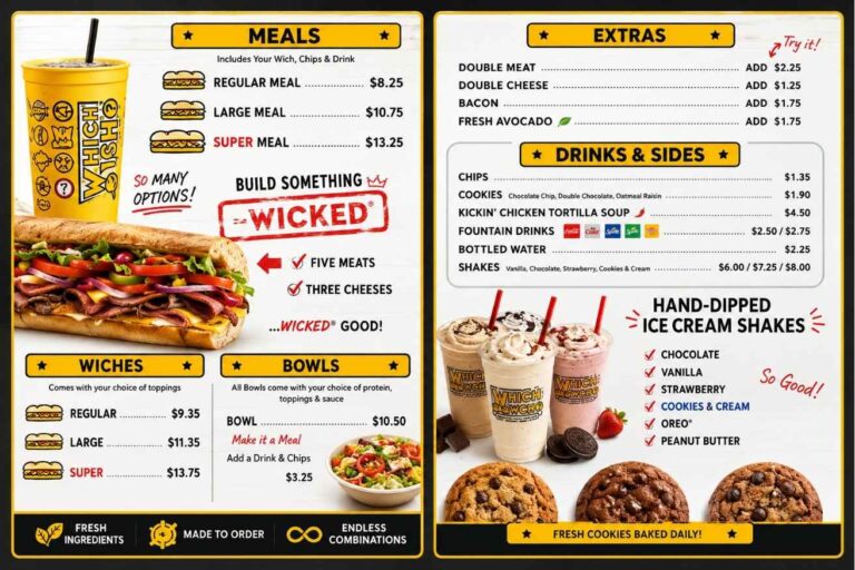 Which Wich Menu Prices