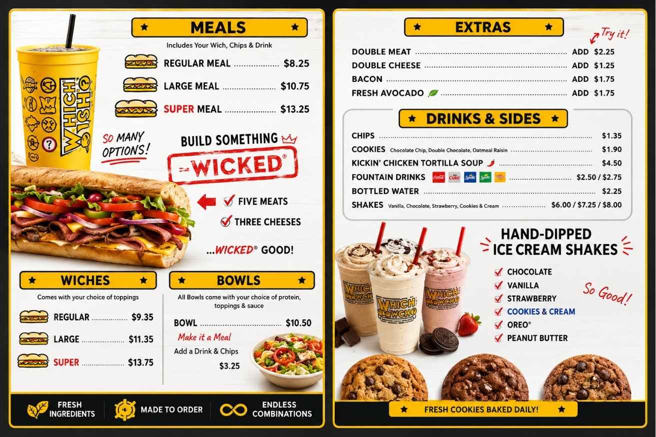 Which Wich Menu Prices