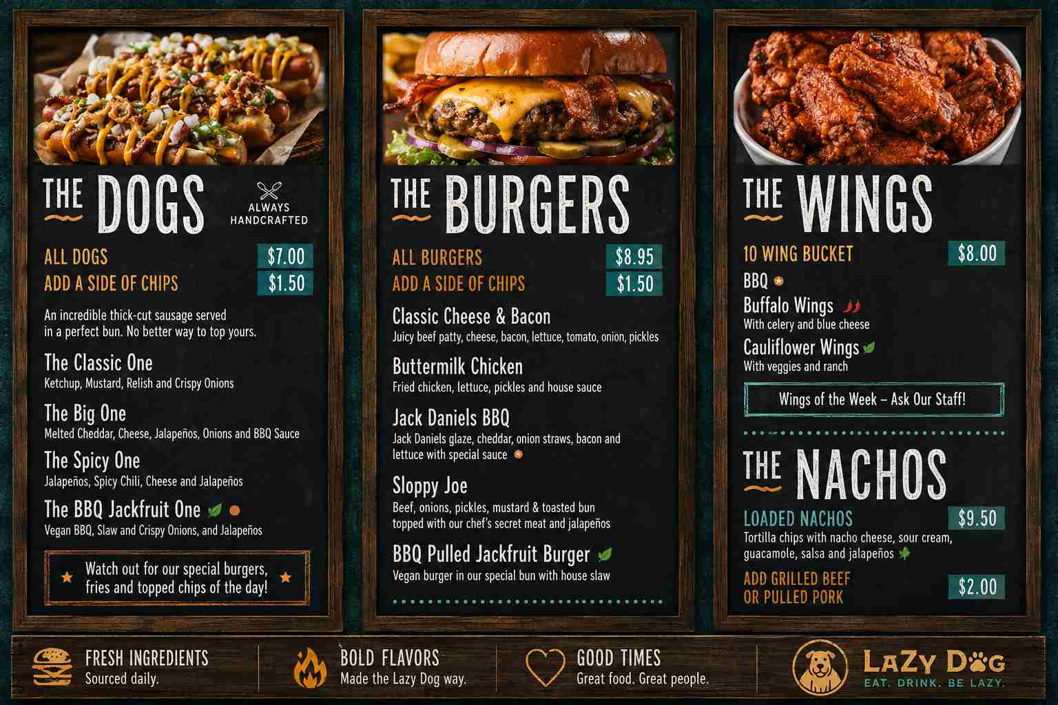 LAZY DOG RESTAURANT & BAR MENU