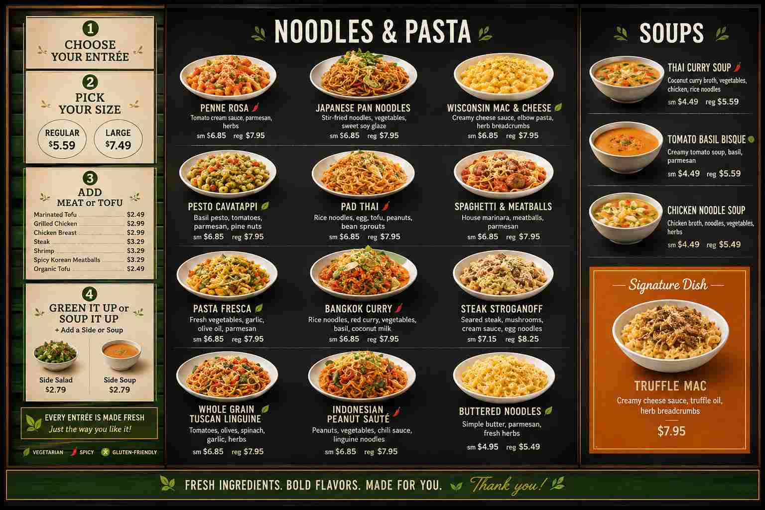 Noodles & Pasta Menu With Prices USA 2026