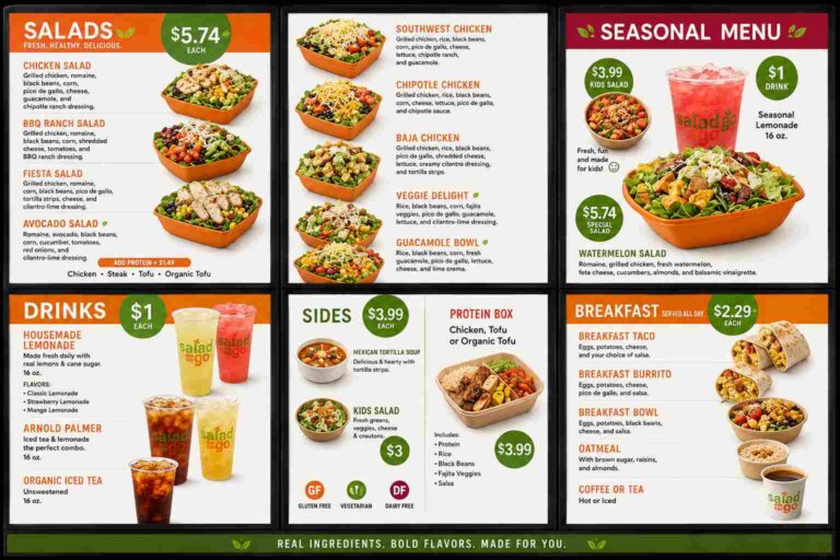 Salad and Go Menu Prices 2026